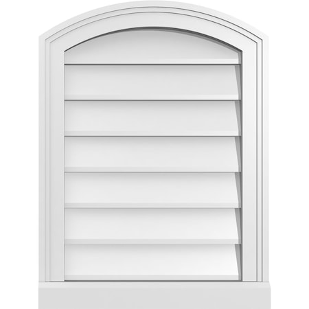 Ekena Millwork Arch Top Surface Mount PVC Gable Vent: Functional, w/ 2"W x 2"P Brickmould Sill Frame, 18"W x 24"H GVPAR18X2403SF